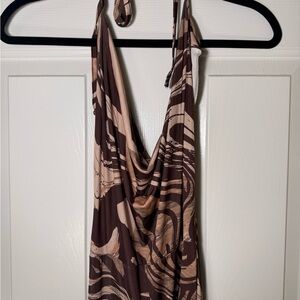 Pretty Little Thing Brown and Tan Women’s One Piece Jumpsuit NWT